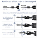 Drillpro 22pcs Damaged Screw Extractor Set with Locking Socket Adapter for Broken Screw HSS Broken Bolt Extractor Screw Remover Kits