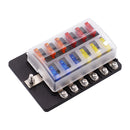 iMars 12 Way Fuse Box 12V 32V Circuit Standard Blade Block Holder Kit Car Caravan