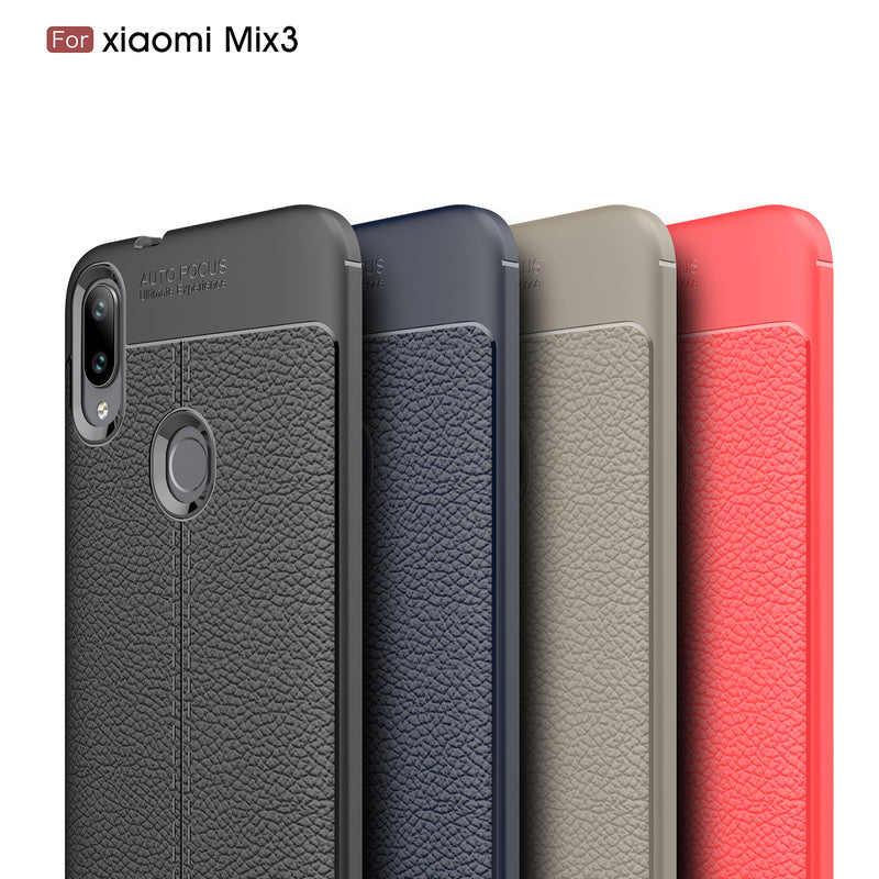 Bakeey Anti-fingerprint Litchi Silicone Soft Protective Case for Xiaomi Mi Play