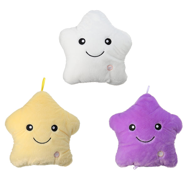 LED Light Star Stuffed Plush Cushion Sofa Pillow Glow Kid Toy Gift Home Decor UK