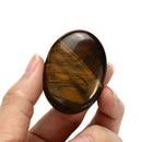 Tiger's Eye Carved Palm Worry Stone Gua Sha Healing Crystal Chakra Reiki Balancing for Pressure Relief Manual Massager
