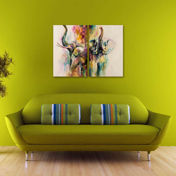 Miico Hand Painted Combination Decorative Paintings Animal Buffalo Painting Wall Art For Home Decoration