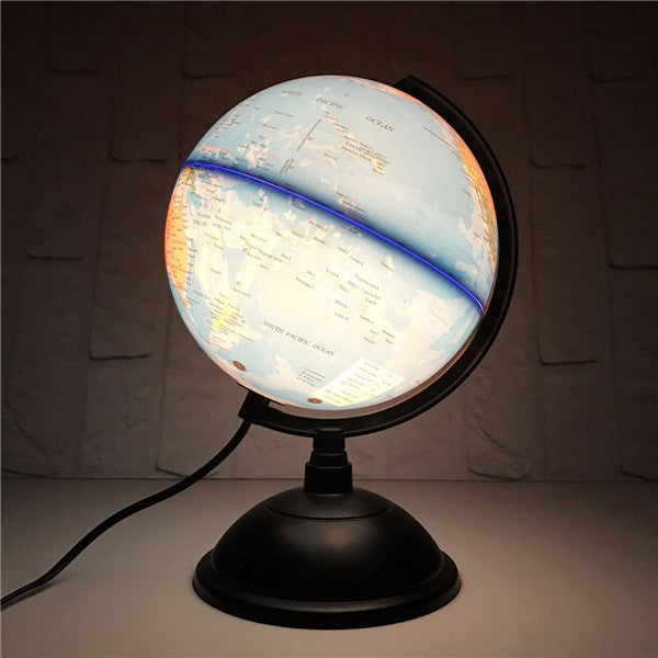 20cm LED World Globe Earth Tellurion Atlas Map Rotating Stand Geography Educational Toys Desktop Decorations