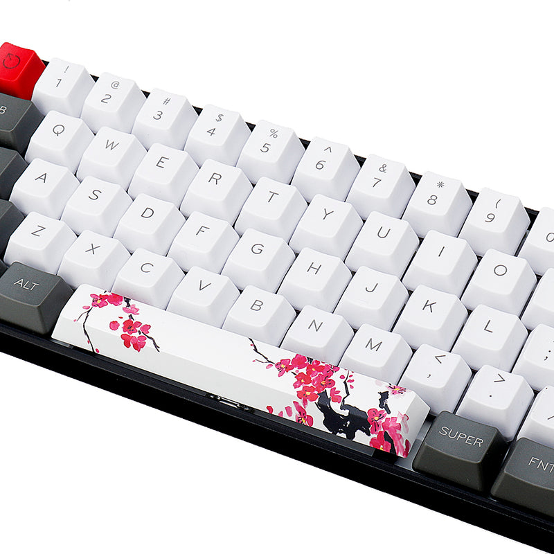 Five-sided Dyesub PBT Plum Blossom Space Bar 6.25u Novelty Keycap
