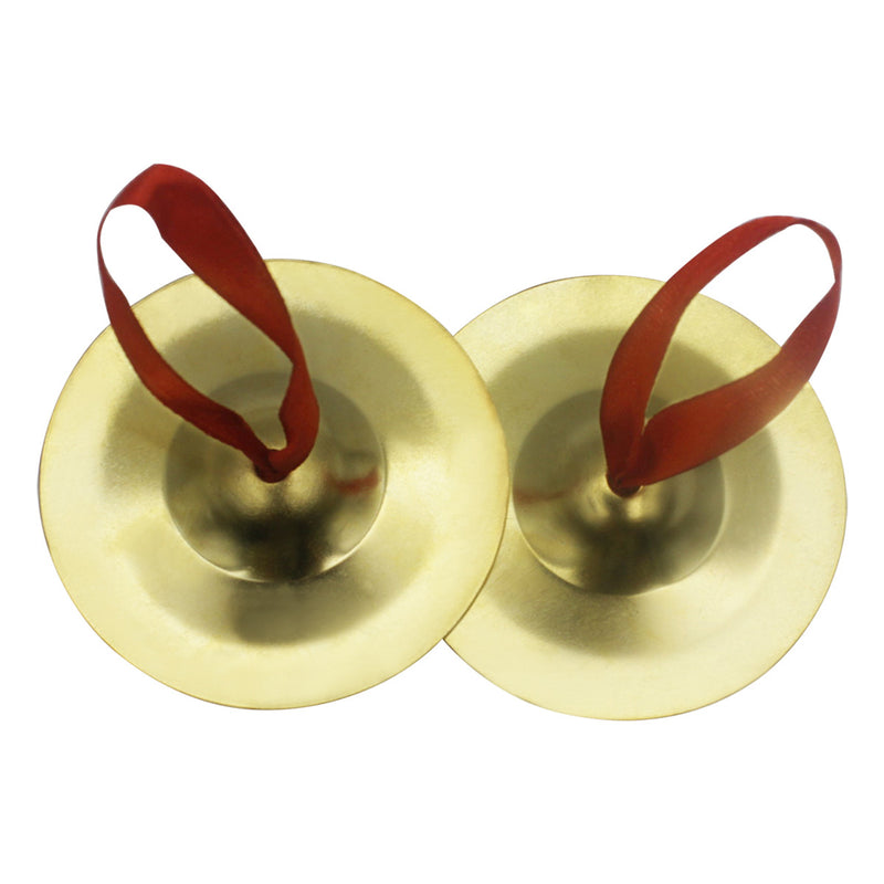 2Pcs Orff Small Musical Instrument Copper Finger Cymbals Drum Cymbal Percussion Instruments