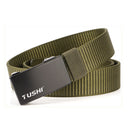 TUSHI 120cm Tactical Belt Military Security Elastic Waist Belt Automatic Buckle Casual Nylon Waistband