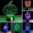 Festival Christmas 3D Illusion Night Light LED Lamp Colorful TF Card Wireless bluetooth Speaker