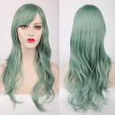 70CM Long Synthetic Costume Cosplay Wig High Temprature Fiber Hair Extensions For Women Dark Purple Hair