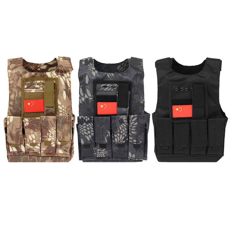 Kids Children Tactical Military Vest Assault Combat Gear Army CS Play Hunting Protective Aemor