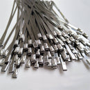 Suleve ZT11 100Pcs 10x200/300/400mm Stainless Steel Zip Tie Self Locking Cable Organizer Ties