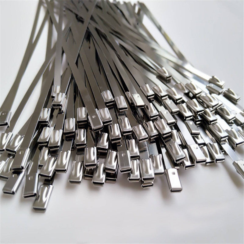 Suleve ZT11 100Pcs 10x200/300/400mm Stainless Steel Zip Tie Self Locking Cable Organizer Ties