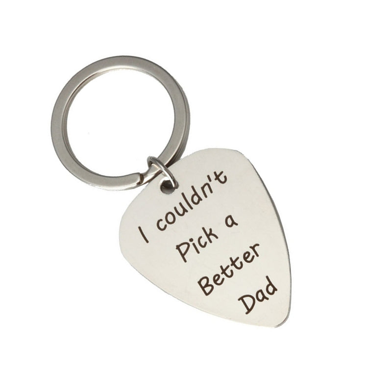 1Pcs Stainless Steel Guitar Picks with Keychain
