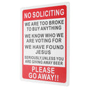 25x35cm Plastic Warning Sign No Soliciting Funny Sign Go Away Front Door Novelty Gift