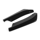 Universal 2pcs Car Bright Black Rear Bumper Protector Rear Lip Wrap Angle Splitters
