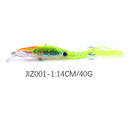 ZANLURE Skirted Squid Lure 1pcs 14cm/40g  Hard Body Trolling Tuna Fishing Lure