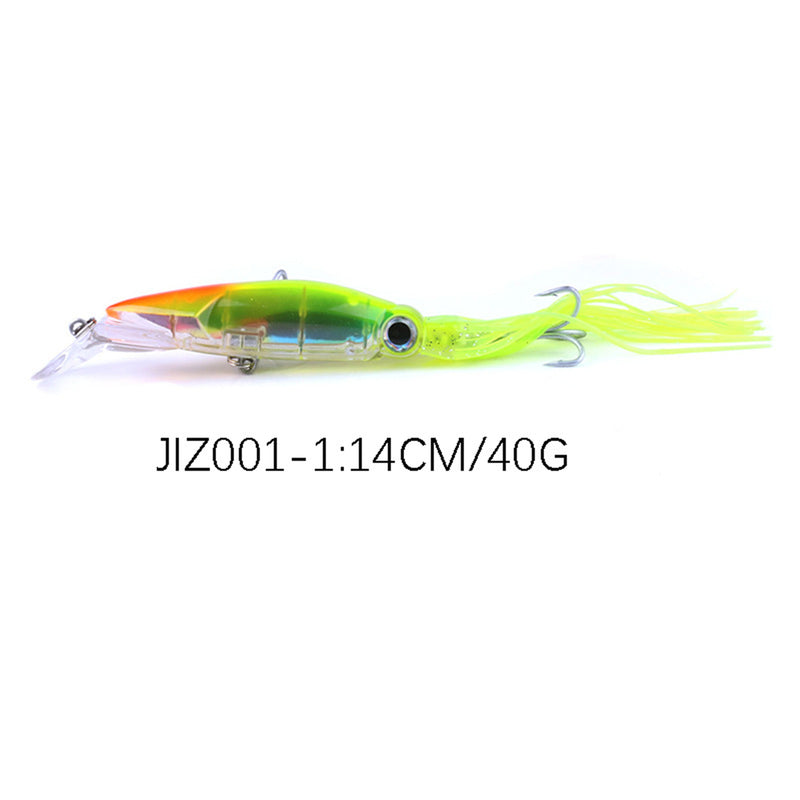 ZANLURE Skirted Squid Lure 1pcs 14cm/40g  Hard Body Trolling Tuna Fishing Lure