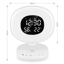 LED Wake Up Desk Lamp Simulate Sunrise Natural Alarm Clock Wireless Charging with 8 Alarm Sounds for Bedroom