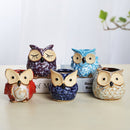 Porcelain Animal Vase Series Mini Pots Ornaments Cute Owl Multi-flower Pots Suit Exquisite Small Home Decor