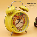 Metal Cute Student Fashion Bell Ring Mute Clock European Retro With Night Light Table Bedside Clock