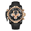 BREAK 5601 Multifunction Men Watch Military Style Rubber Strap Quartz Movement Watch