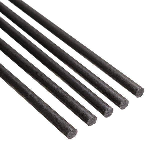 5pcs Black 4mm Diameter x 500mm Carbon Fiber Rods For Sand Table RC Airplane