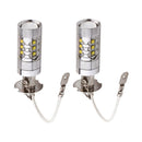 Pack of 2 H3 80W Bright LED White Fog Tail Turn DRL Head Car Light Lamp Bulbs
