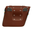 Pair PU Leather Motorcycle Bike Side Saddle Bag Panniers Khaki for Harley