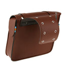 Pair PU Leather Motorcycle Bike Side Saddle Bag Panniers Khaki for Harley
