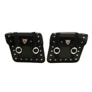 Left Right Motorcycle Bike Tool Saddle Bag Pouch Case PU Leather Black