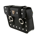 Left Right Motorcycle Bike Tool Saddle Bag Pouch Case PU Leather Black