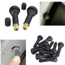10x TR414 Snap-In Tire Valve Stems Black Rubber Car Tire Valve Caps Copper