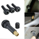 10x TR414 Snap-In Tire Valve Stems Black Rubber Car Tire Valve Caps Copper