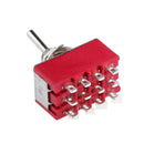 Miniature Rocker Toggle Switch 2 Position 12 Terminals On On Connector 3A 250VAC Quadruple Pole Double throw