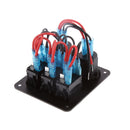 3 Gang Rocker Switch Panel Breaker Blue LED Car Marine Boat Circuit Waterproof 4 USB Charger Port