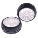 Pack of 4 Rubber Tires and Plastic Wheel Rims for HSP RC 1:10 on Road Car