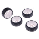 Pack of 4 Rubber Tires and Plastic Wheel Rims for HSP RC 1:10 on Road Car