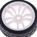 Pack of 4 Rubber Tires and Plastic Wheel Rims for HSP RC 1:10 on Road Car