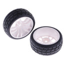 Pack of 4 Rubber Tires and Plastic Wheel Rims for HSP RC 1:10 on Road Car