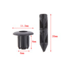 50pcs 8mm Hole Black Plastic Push In Type Rivets Fastener Retainer Clips ATV