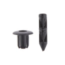 50pcs 8mm Hole Black Plastic Push In Type Rivets Fastener Retainer Clips ATV