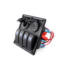 12V-24V DC 4 Gang Marine Car LED Switch Panel with Power Socket Dual USB