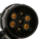 13 pin to 7 pin Twin Short Towing Caravan Socket Plug Adaptor Black