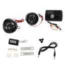 Motorcycle ATV Waterproof 3inch Handlebar Audio Stereo Speaker Kit with Remote Controller