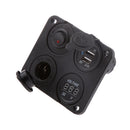 Dual Led 2-USB Power Charger + Cigarette Socket + Digital Voltmeter