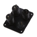 Dual Led 2-USB Power Charger + Cigarette Socket + Digital Voltmeter
