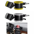 Drink & Phone Clip-on Holder COMBO Air Conditioner Vent Mount Insert Yellow