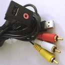 USB AUX Adapter Socket 3.5mm Plug 3RCA Car Dashboard Mount Extension Cable
