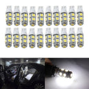 20x White Light T10 SMD5050 LED Bulb for Number Plate Side Indicator Light