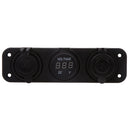 Marine 12V Cigarette Lighter Socket & Voltmeter & USB Charger 5V 1A 2.1A for Motorbike Boat Caravans Splashproof