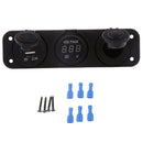 Marine 12V Cigarette Lighter Socket & Voltmeter & USB Charger 5V 1A 2.1A for Motorbike Boat Caravans Splashproof